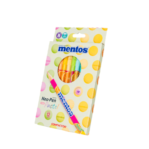 Hidrográfica Neo Pen Gigante Mentos c/12 cores pasteis - Compactor