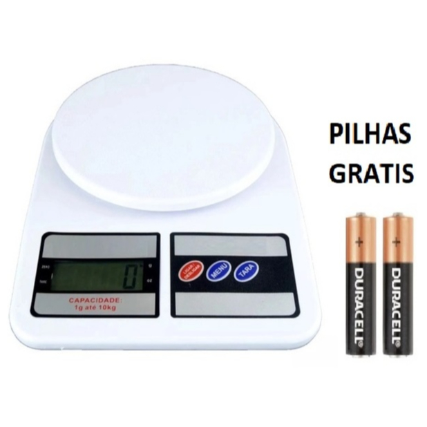 Balança Digital de Cozinha, confeitaria Alta Precisão de Alimentos 10kg  Dieta Fitness + jogo de xicaras 3 peças 90ml