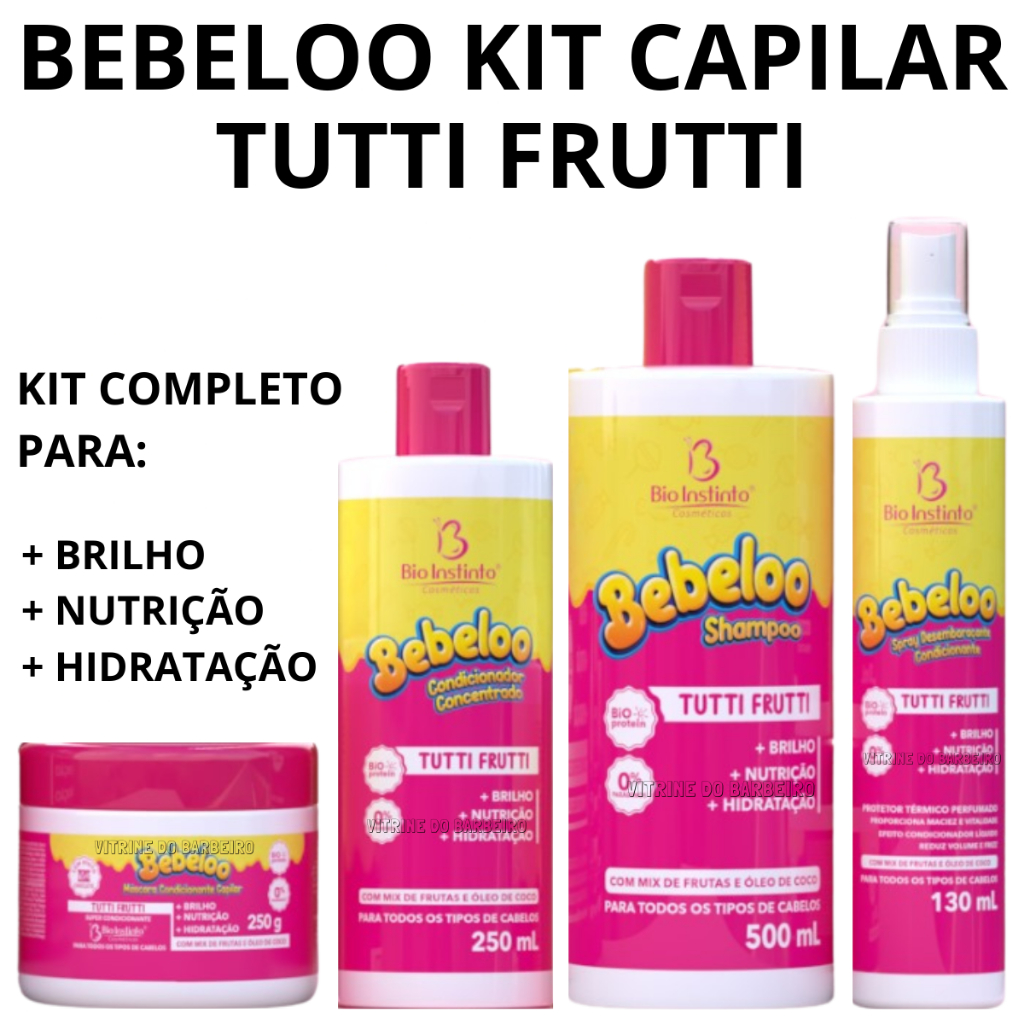 Kit Cuidado Capilar Bebeloo Tutti Frutti Cabelos Saudáveis!! em Oferta na Shopee