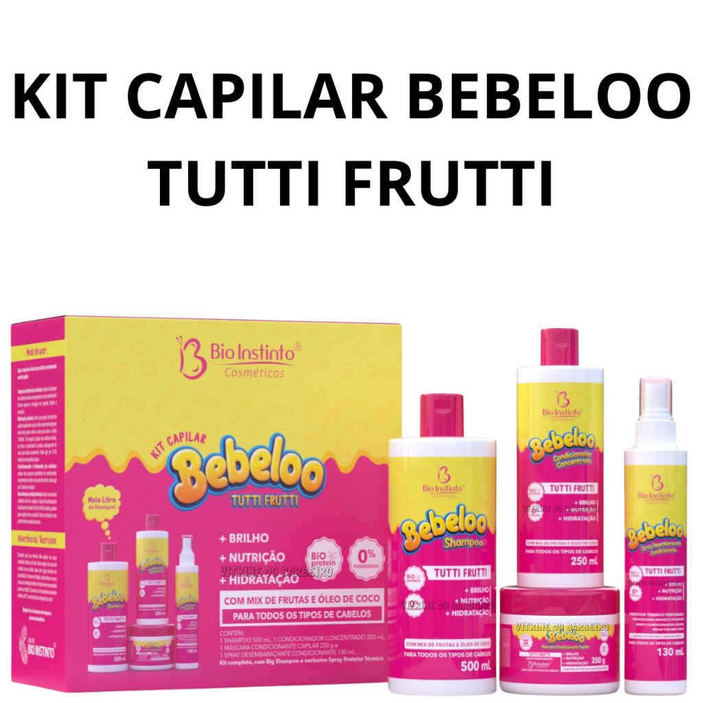 Kit Cuidado Capilar Bebeloo Tutti Frutti Cabelos Saudáveis!!