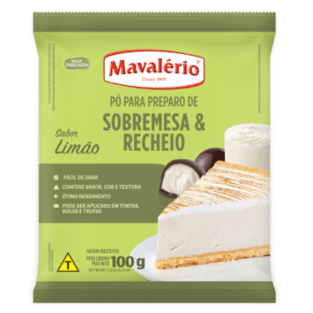Pó Preparo De Sobremesa e Recheio Sabor Limão 100g Mavalério em Oferta na Shopee