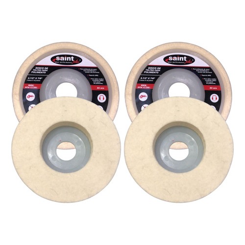 Kit 2x Feltro Disco Flap Polir 115mm Polir Aço Inox Granito