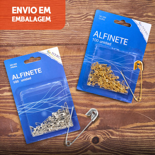 Alfinete de Segurança Ouro/Prata - Pacote com 100/50 Unidades - BNVT