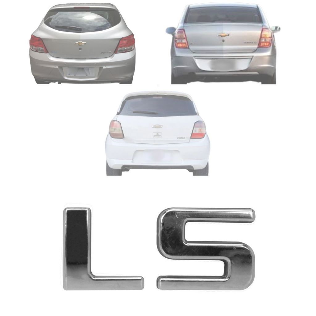 Emblema letreiro LS  do Prisma Onix Cobalt Montana Spin Agile - Cromado ou Preto em Oferta na Shopee