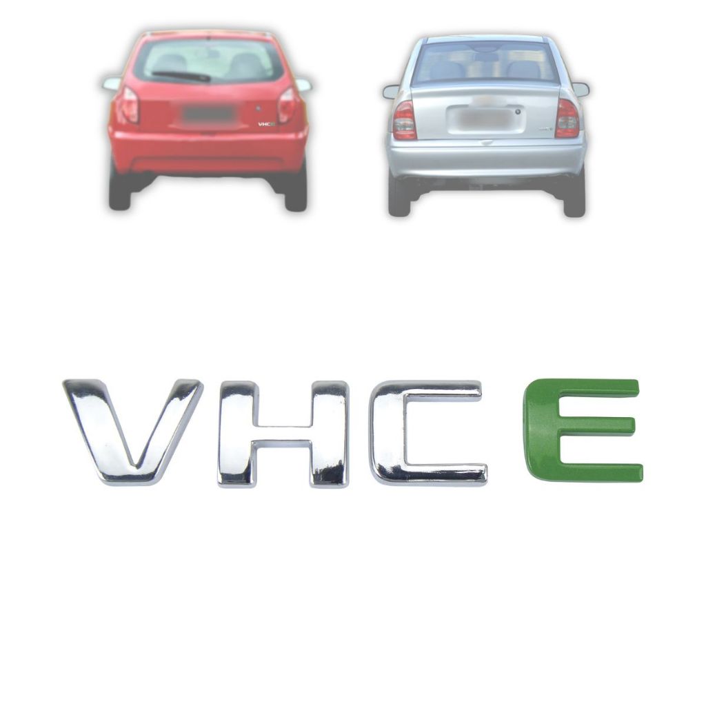 Emblema letreiro VHC-E do celta 01/15 e Corsa Classic 03/16 – Cromado com E verde em Oferta na Shopee