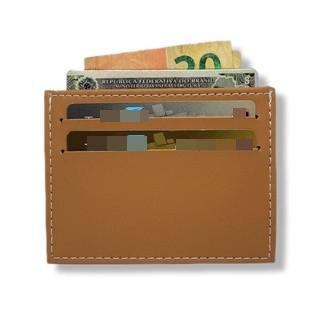 Porta Cartão Slim Couro Cédulas CNH Masculino e Feminino