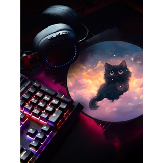 Mouse Pad Gamer Ergonômico Redondo 20x20cm p/ Destktop Borda Costurada Estampas Meninas Gatinhos em Oferta na Shopee