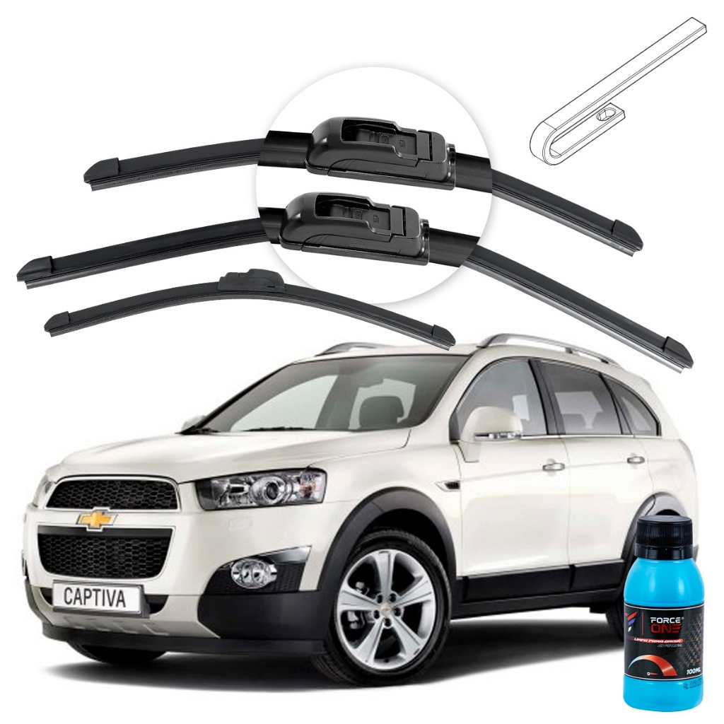 Palheta Limpador de Parabrisa Chevrolet Captiva ano 07 a 17 Universal Dianteira e Traseira em Oferta na Shopee