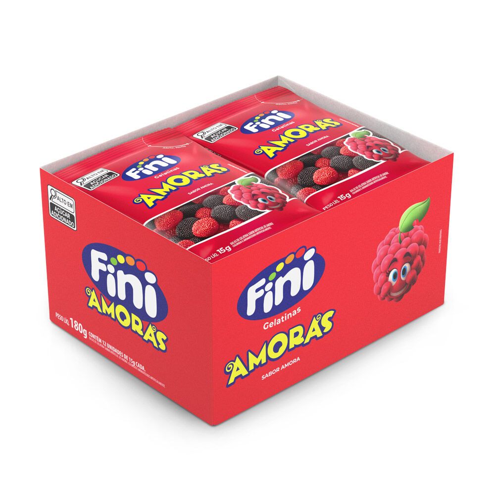 Fini Mini Amoras C/12 Unidades De 15g Cada Balas De Gelatinas