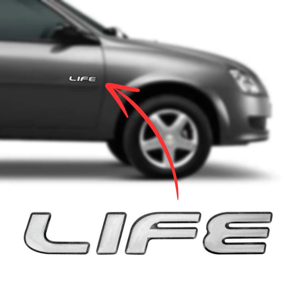 Emblema adesivo resinado LIFE do Celta e Corsa Life em Oferta na Shopee