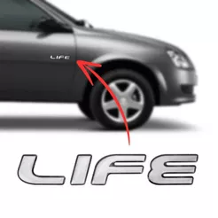 Emblema Adesivo Resinado LIFE do Celta e Corsa Life