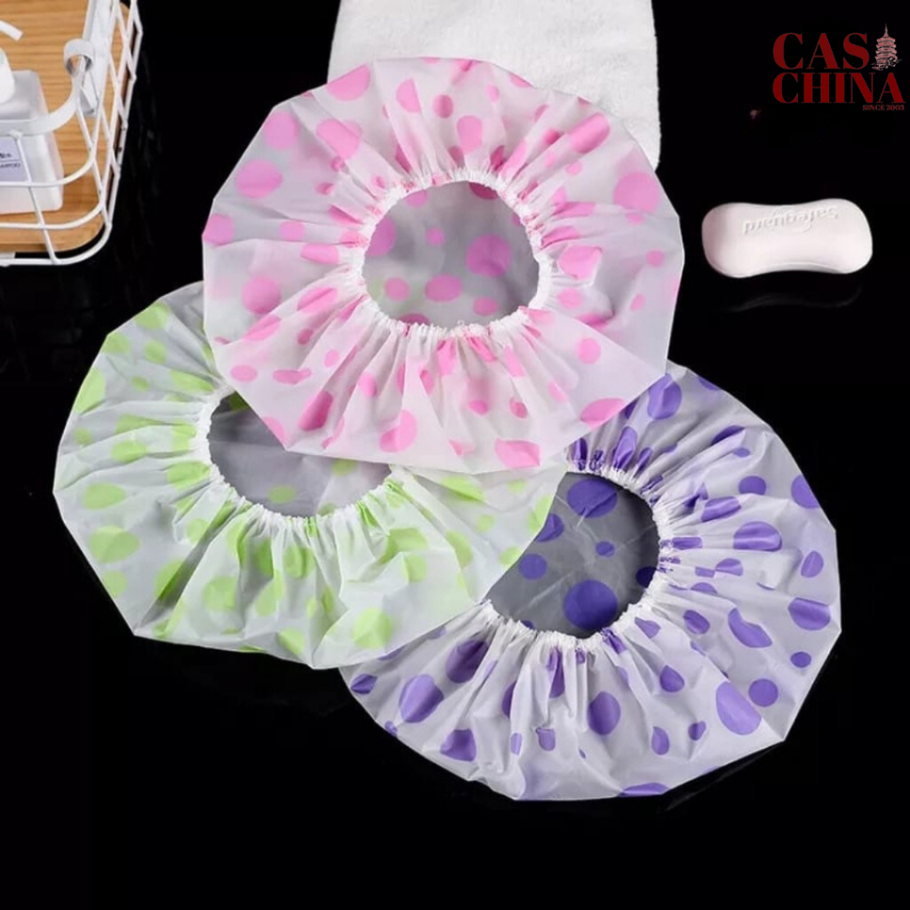 Touca De Banho Plástico Reutilizável À Prova D'água Toca Plástica Banho