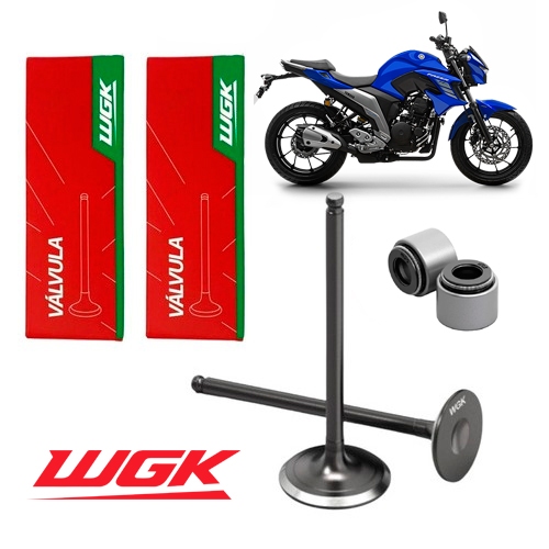 Kit Valvula Admissao E Escape XTZ-250 Lander YS-250 Fazer XTZ-250 TENERE + Retentores Wgk