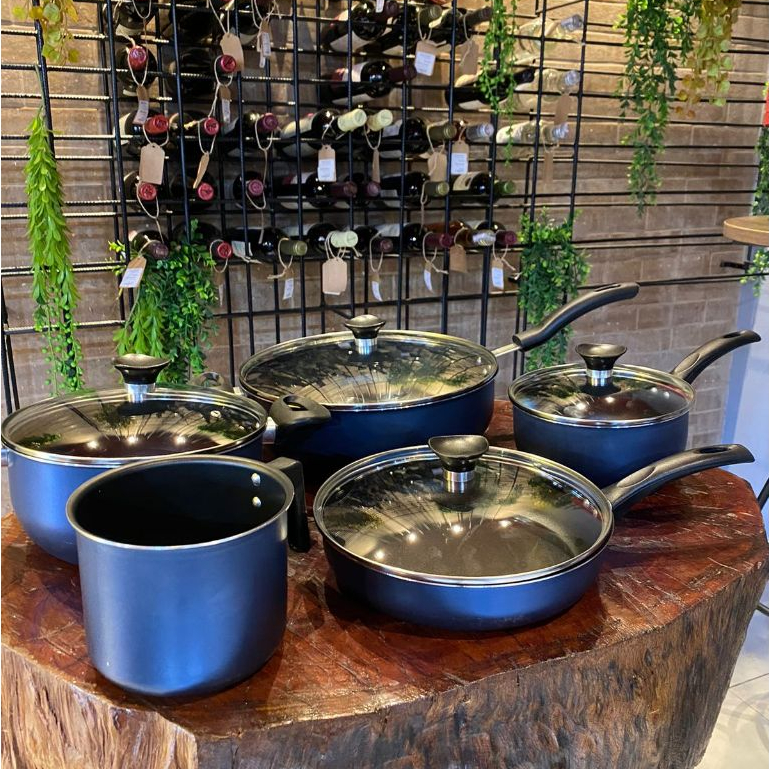 Panela com Cabo Reto + Caçarola + Frigideira + Caneco n°14 + Wok (Premium)