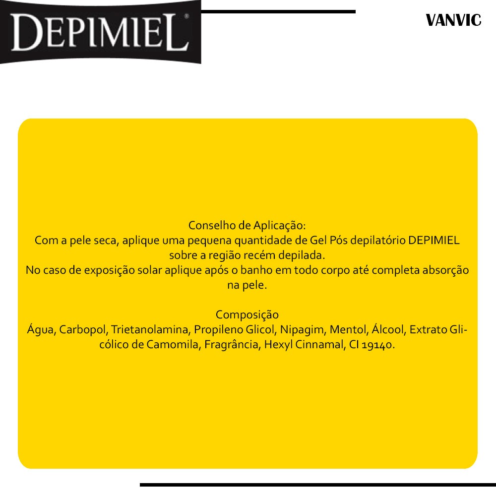 Detalhes do Gel Pós Depilatório Depimiel Mentol Refresca e Acalma 1kg