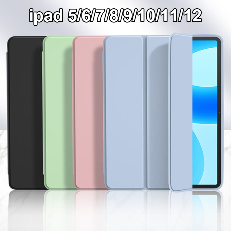 Capa protetora para iPad Smart Sleep com slot para caneta de silicone macio adequado para iPad 10,2 10,5 10,9 11 12,9