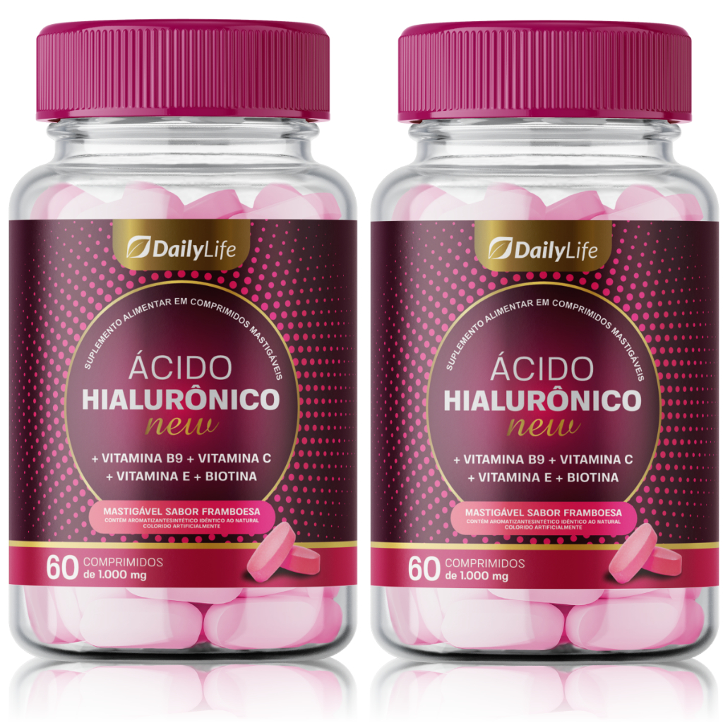 2x Ácido Hialurônico 100mg com Biotina + Vitamina C Sabor Framboesa 1000mg em Oferta na Shopee