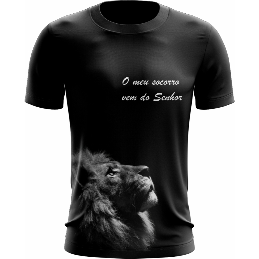 Camiseta Gospel Evangélica Cristo Vive/ Versículo O meu Socorro Vem de Ti