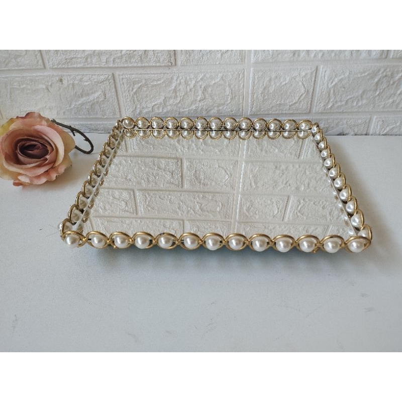 bandeja decorativa espelhada 1 peça cores e tamanhos a escolher