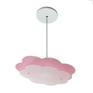 Luminária Pendente Infantil Nuvem Rosa Quarto Bebê Menina (o) Teto Céu Estrela Sol