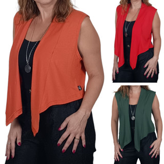 Colete Feminino Curto Alfaiataria Cropped Top Regata com Decote e Aberto Tendência Moda Elegante em Oferta na Shopee