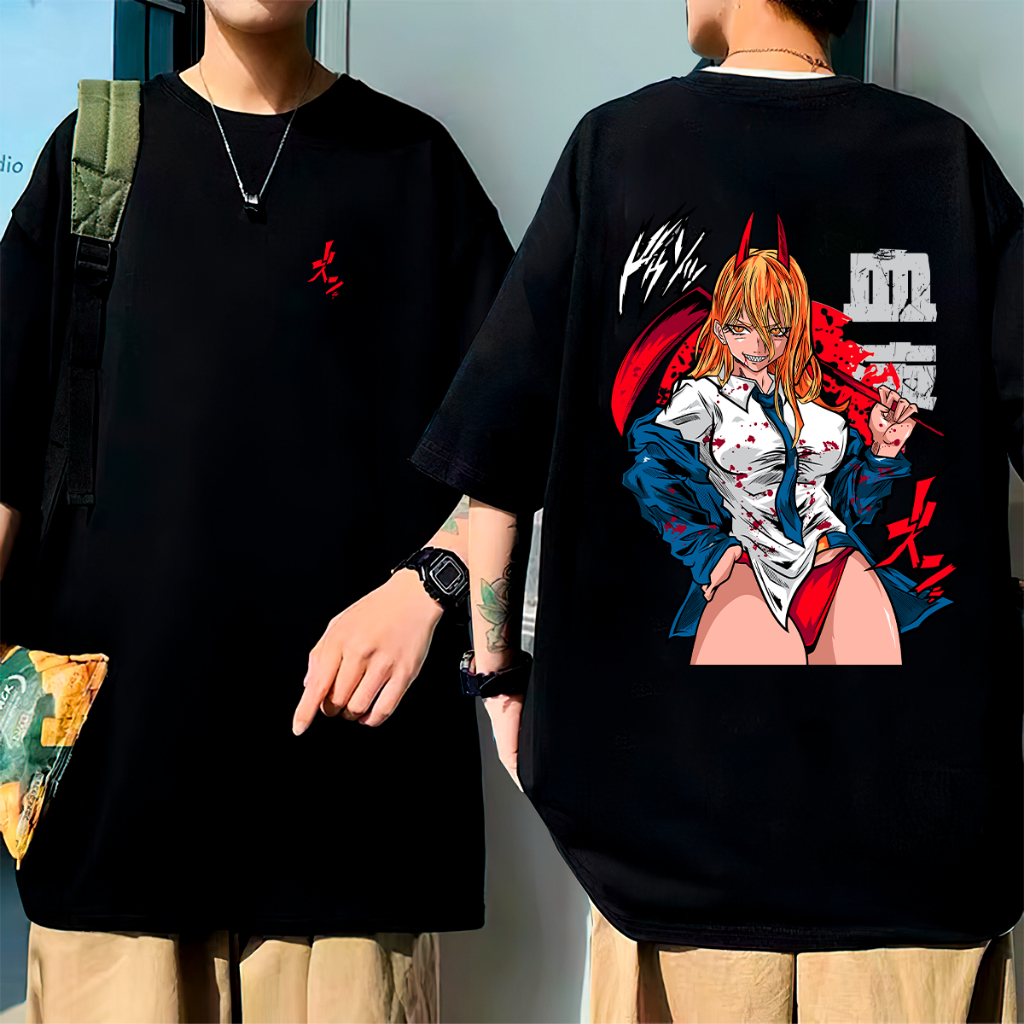 Camisa Camiseta Oversize Algodão Anime Power Chainsaw Mangá Novidade em Oferta na Shopee