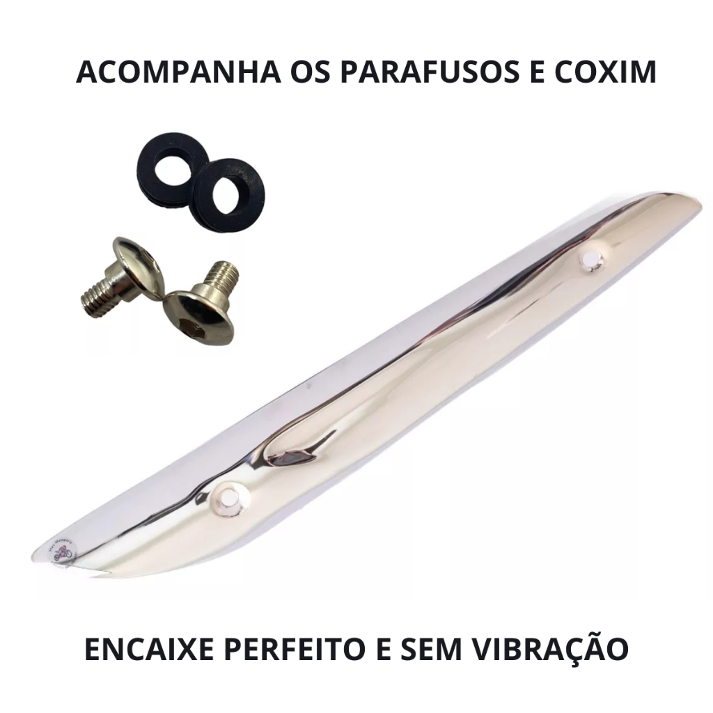 Protetor Escape  Escapamento  Estralador Lata Polimet Titan Fan 160 com parafusos e coxim