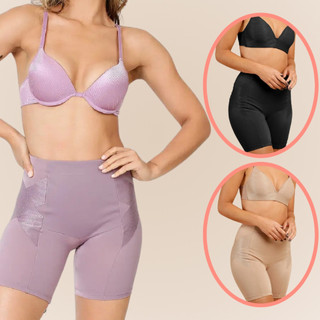 Bermuda Culote Dilady Control Zero Barriga Cintura Alta com Sobreposição em X Extra Sustentação em Oferta na Shopee