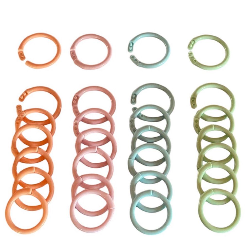 Kit Argolas Articuladas Coloridas Artesanato 22mm 25/50/100 Unidades Encadernação Scrapbook em Oferta na Shopee