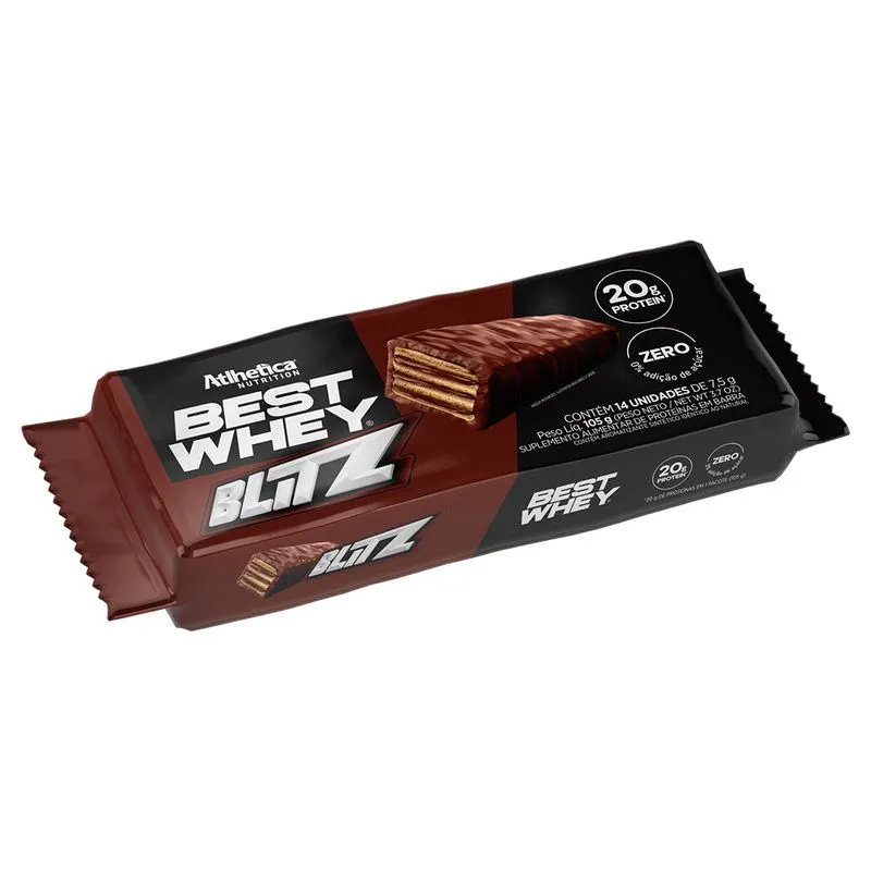 Best Whey Protein Blitz Chocolate Wafer 105g 14 unidades em Oferta na Shopee