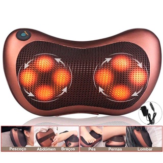 Massageador Shiatsu 8 Bolas Almofada de Massagem com Infravermelho em Oferta na Shopee