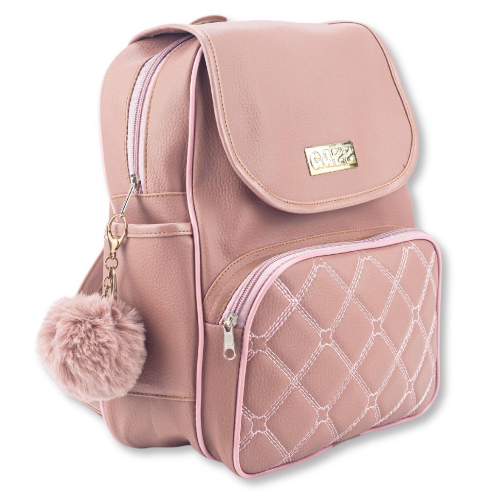 Mochila Feminina Bolsa Escolar Alça Costas Reforçada Trabalho C/ Pompom em Oferta na Shopee