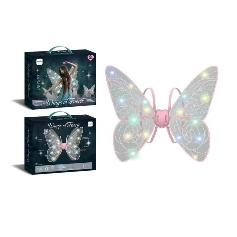 Asas de fada elfo luz elétrica borboleta simulação asas asas de anjo brinquedos luminosos infantis asas de borboleta em