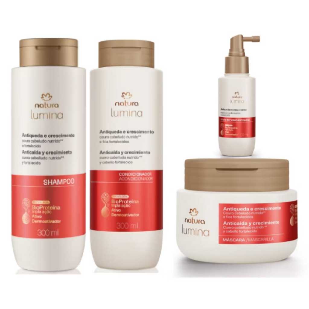 Linha Lumina Antiqueda e Crescimento Natura Shampoo, Condicionador, Sérum , Máscara capilar