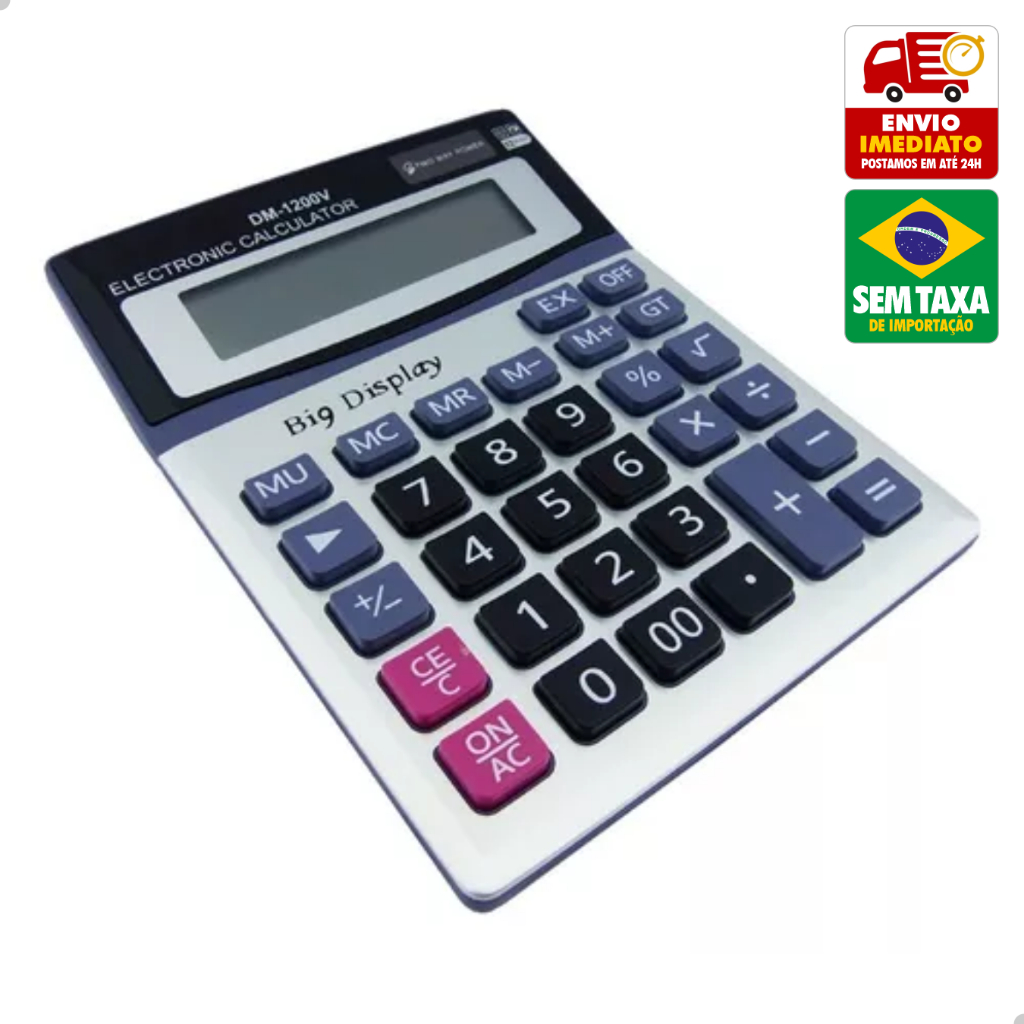 Calculadora de Mesa Eletronica Pilha 8 ou 12 Digitos 3122A 1200V GP2001 GP2010 em Oferta na Shopee