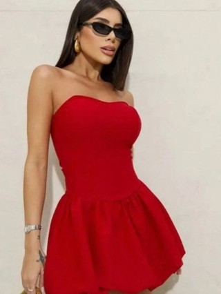 vestido balone curto tendencia moda blogueira verão envio imediato