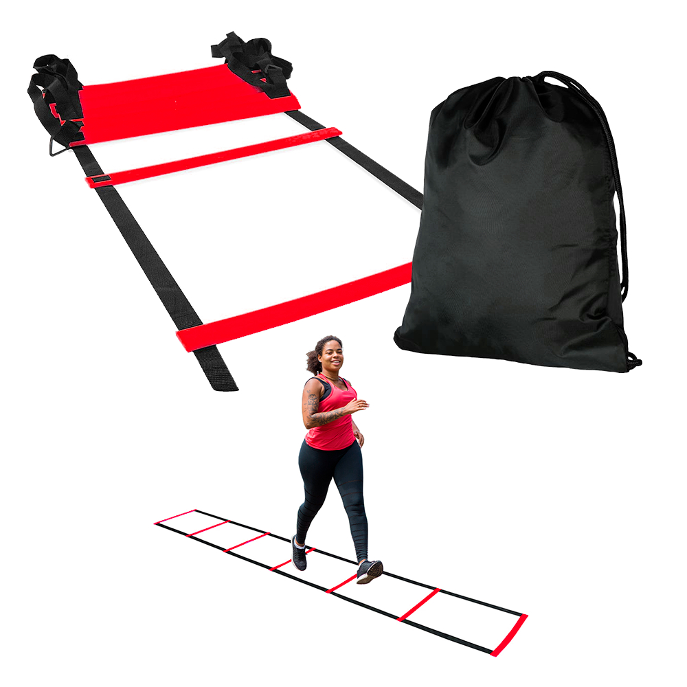 Escada de Agilidade Treino Funcional Futebol Regulavel Esporte Fitness Atletismo Treino Com Mochila