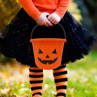 Balde Abobora Laranja Infantil Halloween Balde de Halloween 15x19cm Decoração Festa Doces em Oferta na Shopee