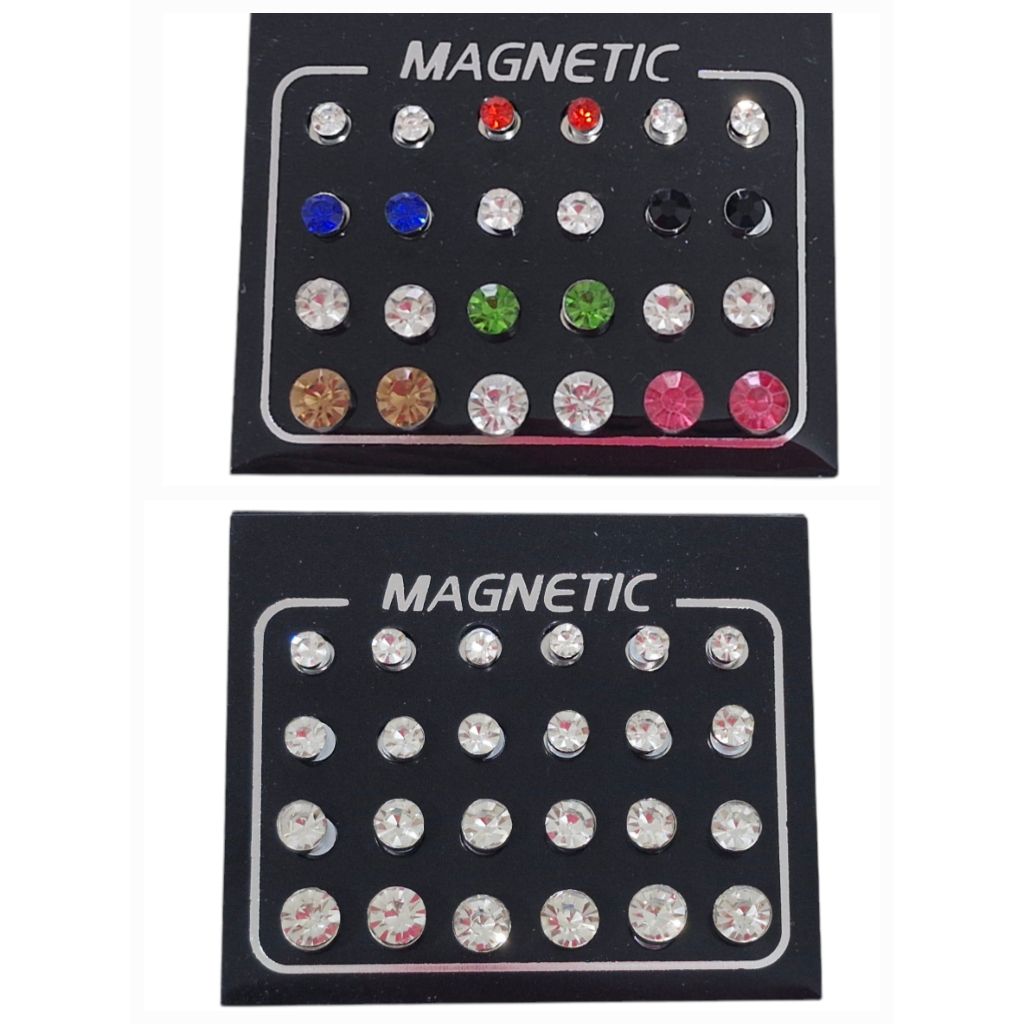 Brinco de Imã Pressão Tamanhos Sortidos Cartela 12 Pares em Oferta na Shopee