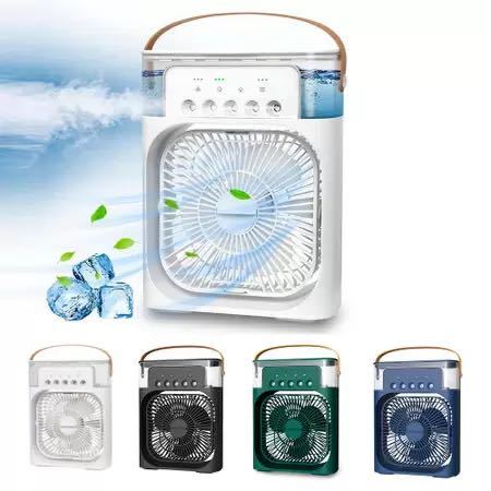 Refrigerador De Ar Ventilador Umidificador Portátil Com Led Reservatório De Água Led Tipo C USB