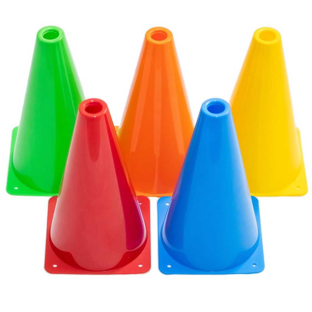 C-5 KIT 5 CONES 23 CETÍMETROS TREINO FUNCIONAL TREINO AGILIDADE
