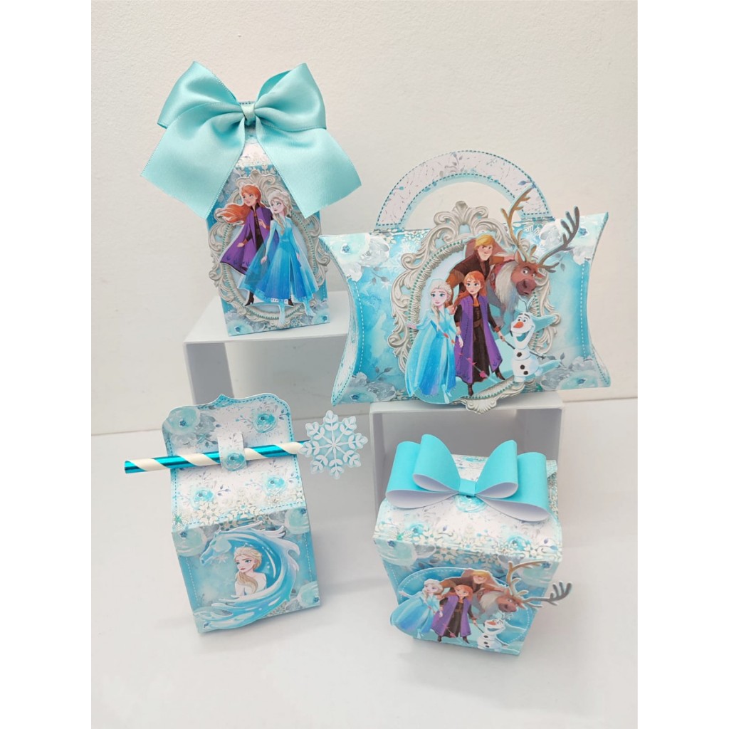 Kit Festa Infantil Frozen - Lembrancinhas - Aniversário - PEGUE E MONTE -Papelaria Personalizada-Caixinhas Personalizada