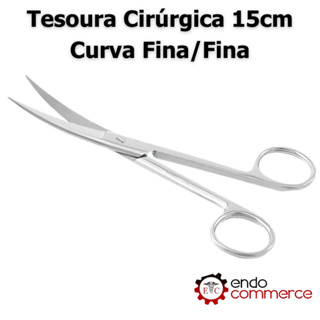 Tesoura Cirúrgica 15 Cm Curva Fina/Fina Aço Inox Para Cortes Delicados Autoclavável em Oferta na Shopee
