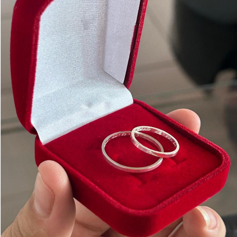 Par de Aliança Prata 925 1,5mm Prata Legítima Fio Quadrado Compromisso Namoro em Oferta na Shopee