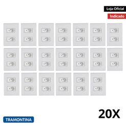 Kit 20 Conjuntos 4x2 com 2 Tomadas 2P+T 10A 250v Branco Tramontina