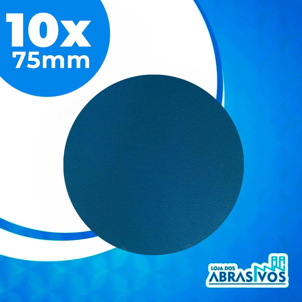 Kit com 10 Discos Lixa hookit com Base Velcro 3 Polegadas Sem furos - 75mm - Disco para Lanternagem (faróis) , Disco para Madeira, Disco para Metais, Disco Funilaria em Oferta na Shopee