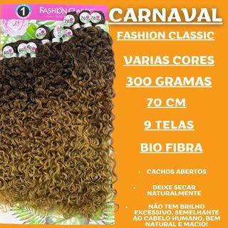 Cabelo Cacheado Cacho Caipira Bio Fibra, Bio Vegetal Cachos largos Carnaval 70cm FASHION CLASSIC em Oferta na Shopee