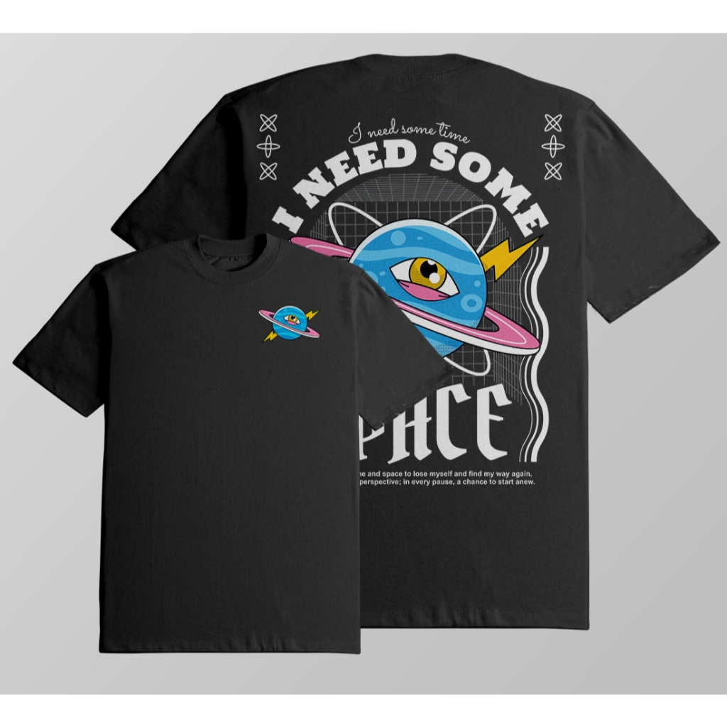 Camiseta Oversized I Need Some Time and Space Planeta Streetwear Camisa Unissex