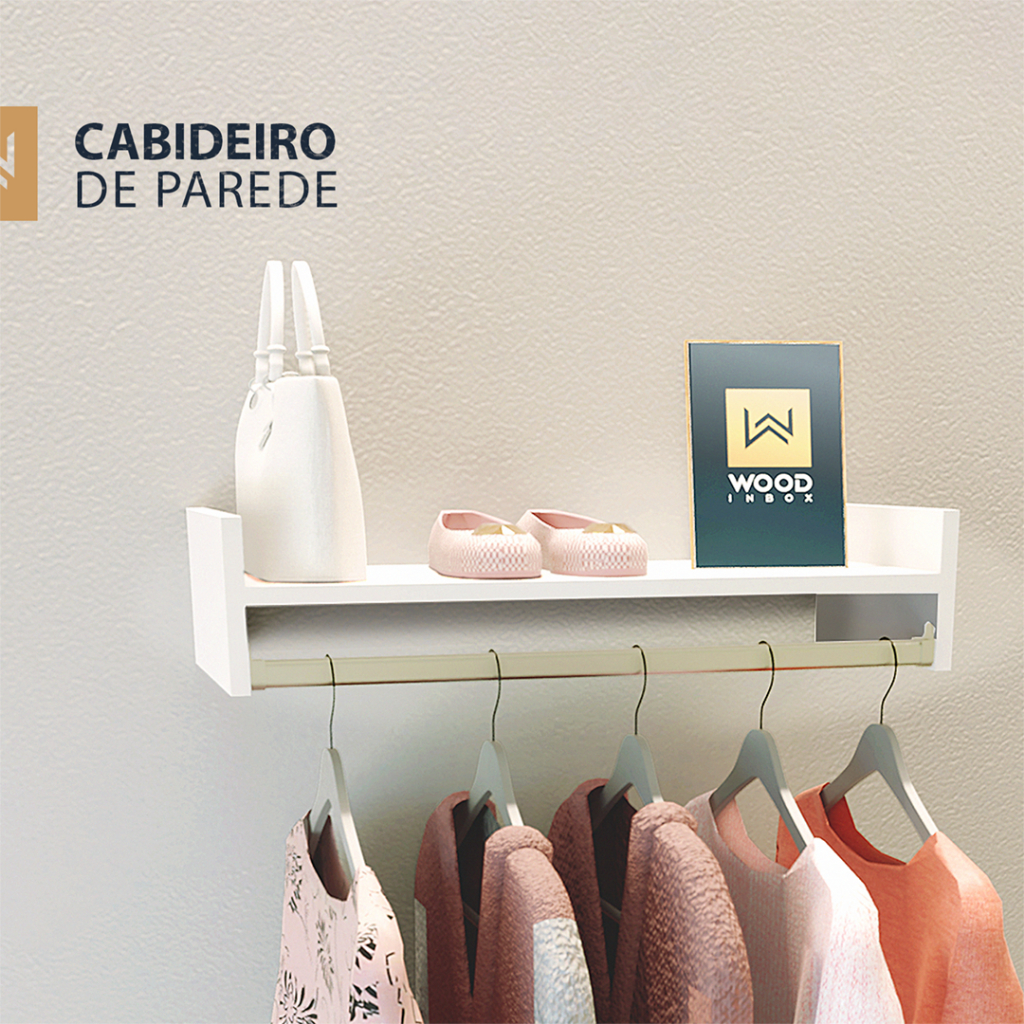Cabideiro de parede Arara de Roupas Quarto, closet em Oferta na Shopee