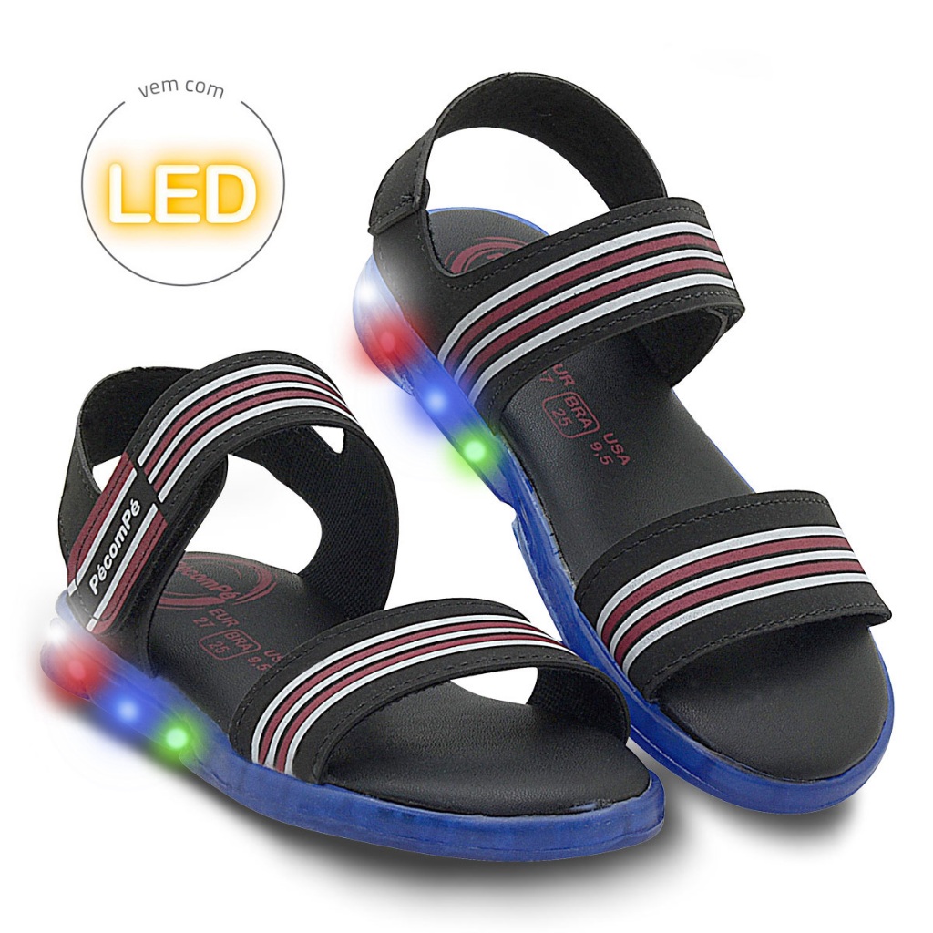 Sandália Masculina Papete Infantil Menino Com Luzes De Led Pé com Pé em Oferta na Shopee